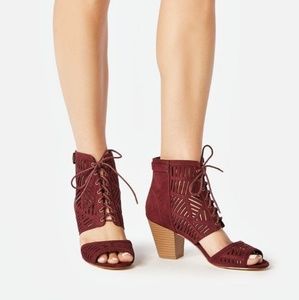 Just Fab Dress Sandal Christina, Burgundy 7.5